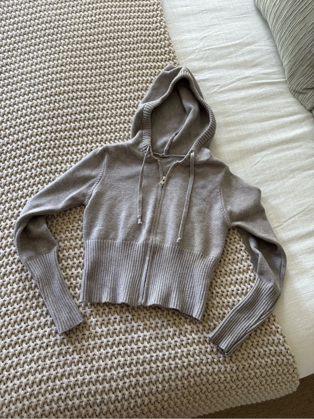 Cropped Zip-Up Hoodie